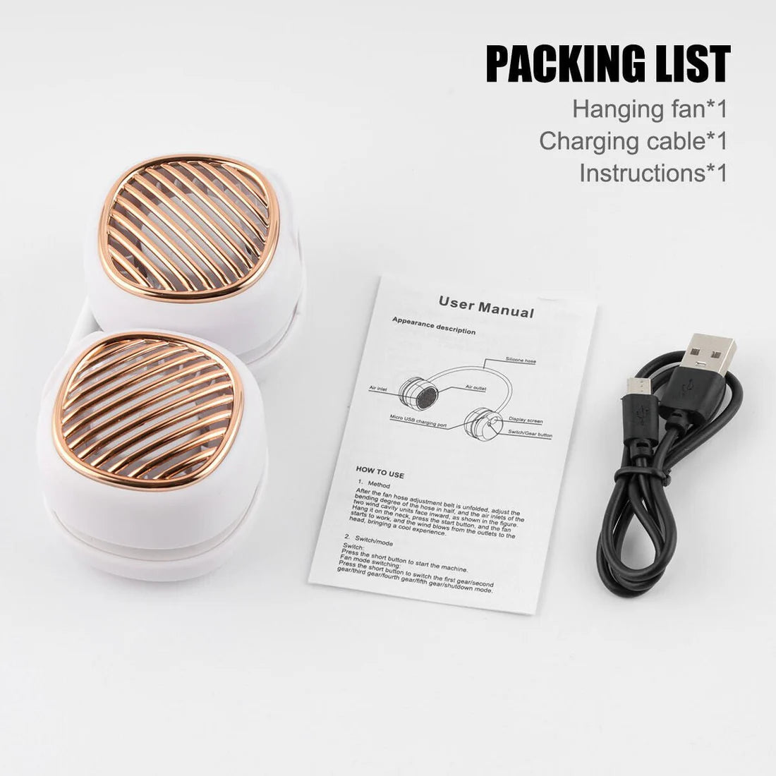 Portable Hanging Neck Fan